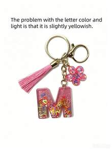 Colorful Flower Pendant Keychain, Suitable For Matching With Bags - Pink - View 6