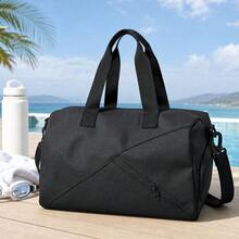 1pc Large Capacity Multi Compartment Handbag With Detachable Shoulder Strap, Dry Wet Separation Wear Resistant Nylon Duffle Bag For Sports Swim Gym Business Short Travel - Multicolor - View 1