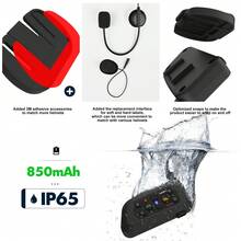 Tai nghe Bluetooth mũ bảo hiểm xe máy XINOWY V6 Plus mẫu mới 2027, bộ đàm liên lạc 1200M cho 6 người, điều khiển bằng trợ lý giọng nói UI, chất lượng âm thanh cải tiến vượt trội, chia sẻ nhạc một chạm - 1 cái - Xem 10