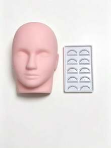 1pc Eyelash Extension Training Mannequin Head - Eyelash Extension Practice Model - Beauty Massage Training Head - Makeup Eyebrow Microblading Dummy Head - Soft Silicone Material - Eyelash Extension Tools - Multicolor - View 15