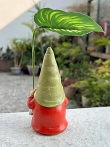 葉傘花園小矮人雕像裝飾，6.5吋小雕像擺飾，適用室內外居家、露台、庭院、草坪，適合小矮人愛好者與園藝愛好者，媽媽、女性（紅色男性） - A - 查看 10