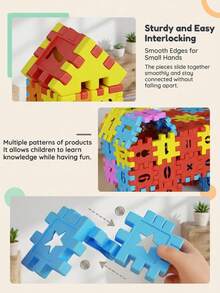 300/500 piezas Bloques de construcción creativos DIY para niños, modelo de casa, bloques de rompecabezas, ensamblaje, desarrollo de la imaginación, entrenamiento de coordinación mano-ojo, interacción padres-hijos, juguete educativo, regalo para niños y niñas de 3-12 años, regalo de cumpleaños - Multicolor - Ver 11