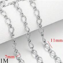 1 Meter 18K Gold-Plated Stainless Steel Multi Style Paper Clips, Oval Flat Chains, Large Thick Chains, Necklaces, Bracelets, DIY Jewelry Accessories - Chain - View 14