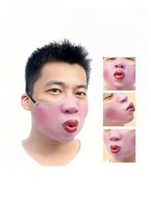 1 buah/Set Masker Lateks Wajah Penuh, Penutup Mulut Lucu dengan Bibir Tertawa, Kostum Prank Pesta Liburan, Halloween - MultiWarna - View 5