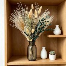 1 Bouquet Boho Artificial Pampas Reed Grass Bouquets, Artificial Floral Vase Fillers For Table Centerpieces, Wedding Home DIY Decor - Green - View 4