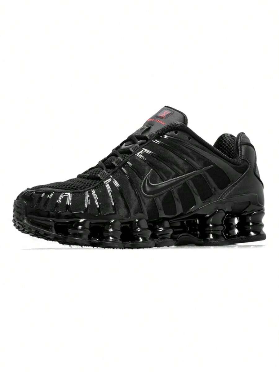 Nike New Low-Top Comfortable Breathable Running Cushioning SHOX TL Casual Shoes - Black - View 1