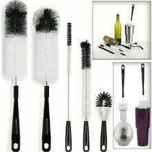 5pcs Water Bottle Cleaning Brush Set - Suitable For Narrow Mouth Beer Bottles, Sports Water Bottles (Includes Straw Brush), Water Bottle Spout/Lid Cleaning Brush, Long Handle Water Bottle Cleaning Brush, Daily Drinking Cup Cleaning Tools, Long Handle Cleaning Supplies Tools, Household Cleaning Supplies Tools Brush, Halloween, Christmas - B-black - View 8