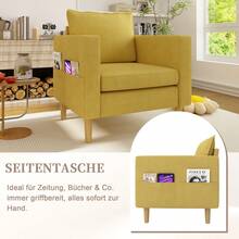 Home Theater Seating - Mustard Yellow + Chenille - View 4
