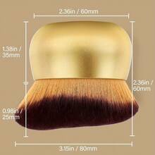 75mm Wide Large Kabuki Multi-Function Face Brush, Suitable For Self-Tanning, Bronzing, Leg Makeup, Face And Back Sunscreen Application, Dry And Wet Use - Stellar - View 7