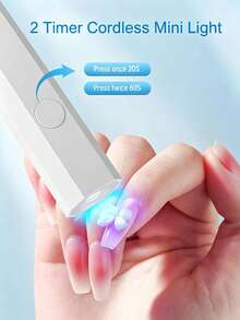 Portable Nail Polish Gel Dryer, Gel Nail Polish Glue Dryer, Handheld Nail Lamp, USB Mini Nail Dryer Lamp, 180mAh Battery UV LED Nail Lamp Suitable For All Nail Gels, Home & Salon Manicure Tool, Nail Art Creation Tool - 彩色 - 查看 2