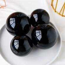1 pieza Esfera de obsidiana negra natural, bola de cristal grande, piedra curativa, gema de obsidiana, cristal decorativo de vidrio para decoración del hogar, 30/40/50 mm - Multicolor - Ver 6
