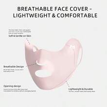 1pc Moiran Summer Ice Silk Face Mask, Comfortable Material Non-Irritating To Skin, Fits Face Contour Closely, Balances Protection And Aesthetics, Unisex, Suitable For Running, Cycling, Hiking And Other High-Intensity Outdoor Activities, Sun Protection While Ensuring Breathability, Women's Face Mask/Breathable Face Mask/Breathable Mask - Conventional - View 4