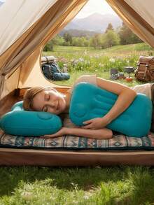 1PC Portable Foldable Inflatable Fabric Pillow,Lightweight Bed Pillow,Foldable Inflatable Pillow,Travel Pillow Camping Pillow,Backpacking,Hiking Camping Essential,Camping Accessories,Camping Gear,Providing Support For The Neck And Lower Back. - Multicolor - View 10