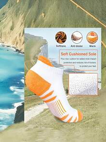 1/5 Pairs [Random Color] Unisex Sports Short Socks, Provides Compression Effect During Running, Comfortable And Soft To Wear, Non-Slip And Breathable. - Multicolor - View 2