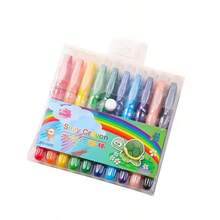 6pcs Colorful Gel Crayons, Twistable Crayon Set, Washable And Smooth For Coloring, Perfect For Paper, Halloween And Christmas Gifts - Multicolor - View 7
