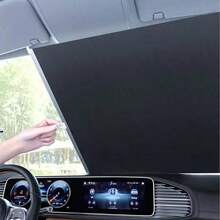 1pc/2pcs Blackout Roller Blinds, Suction Cup Installation, No Drilling Required, Easy To Use, Suitable For Car Windows And Home Windows For Heat Insulation, Sun Protection, Freely Expandable, Modern Style, Suitable For Bedroom And Multiple Rooms (Please Note), Please Soften With Hot Water Before Use And Place In A Well-Ventilated Area For 1-3 Days To Remove Odor From Material - Sunshade Roller Blind - View 6