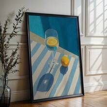 1pc Modern Lemon & Glass Citrus - Horizontal Lemon Slice Canvas Print Suitable For Kitchen, Living Room, - Minimalist Housewarming Gift - A - View 4