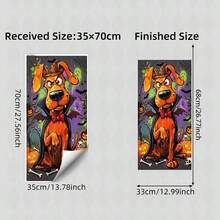 1Pc Halloween Dog Vampire Trash Can Sticker Self-Adhesive Cartoon Decal For Front Porch Garbage Bin Outdoor Autumn Fall Party Home Decor - Multicolor - View 3