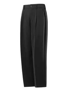Men's Old Money Style Pleated Loose Straight Leg Wide Leg Casual Pants, Business Casual Pleated Wide Leg Long Pants - Black - View 5