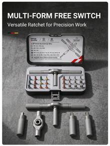 25pcs DIY Ratchet Screwdriver Tool Set, Multi-Function Magnetic Driver Set With Detachable Ratchet Handle, Portable Precision Repair Tool Kit For Furniture, Computer, Bicycle And More, Men's Tools - 25-piece Set - View 4