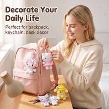 Official Sanrio Flowers Ornament Plush Keychain/Bag Charm.Super Soft And Fluffy,An Ideal Gift Suitable For Fans Playing,As Cute Backpack Accessories. - Multicolor - View 4