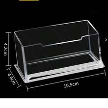 2pcs Transparent Acrylic Business Card Holder, Single Slot Large Capacity Desktop Card Organizer, Suitable For Office Business Desk Stationery - 2-pack - View 3