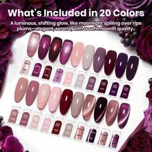 Beetles 23PCS 20 Colors 7.5ML Purple Gel Nail Polish Set, Base Coat, Glossy & Matte Top Coat, Purple, Mauve, Burgundy, Red, Pink, Nude, Glitter & Cat Eye UV LED Soak Off Gel Polish - 23 pcs 20 Colors Pink Nude Glitter Cat Eye - 查看 2