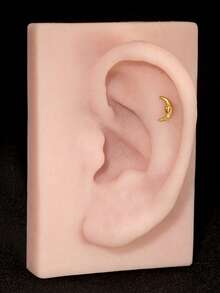 1pc 16G Titanium Steel Moon Goddess Flat Back Screw Ear Stud | Stacked Earring | Cartilage Earring | Lobe Earring | Helix Earring (Not A Pair) - Goddess Moon - View 4