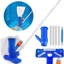 2026 Pool Maintenance Kit With Pool Surface Skimmer, Portable Pool Vacuum With 150cm Pole, Suitable For Ponds And Fountains, Compact Portable Pool Jet Vacuum With Debris Bag And Pole, Lightweight Underwater Pool Maintenance Set - A - View 9