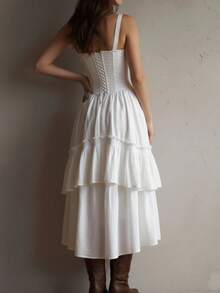 Women Midi Dresses - White - View 6