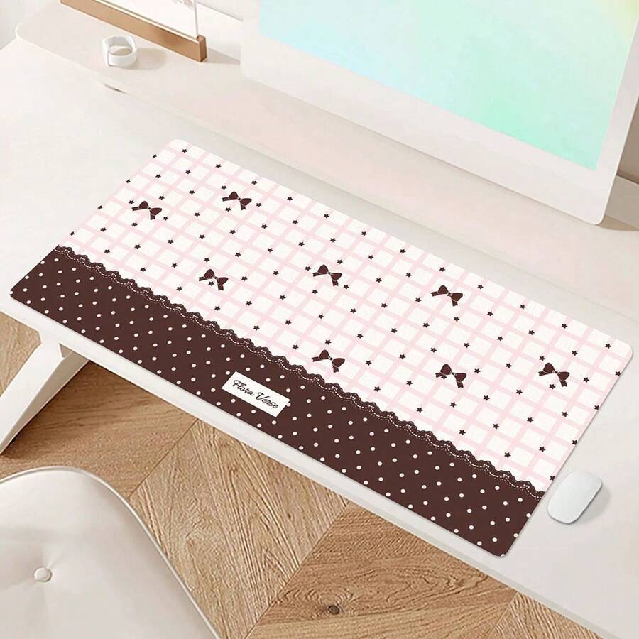 PU Leather Desk Pad Protector Full Screen Polka Dots Star Grid Bow Pink Blue Stripe Lace Sexy Kawaii Japanese Amine Y2K Girl Mouse Pad Office Desk Mat Waterproof Non-Slip Desk Blotter Pad - View 1