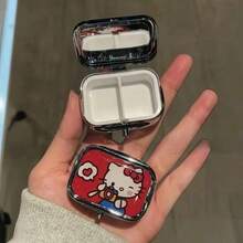 1 buah Kotak Penyimpanan Logam Sanrio Hello Kitty, Kotak Obat Sekat, Kotak Perhiasan Mini Kartun Lucu, Wadah Penyimpanan Kawaii - Satu ukuran cocok untuk semua. - View 7