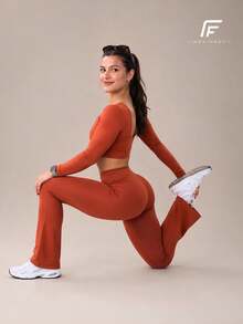 Women Sports Sets - Burnt Orange - View 7