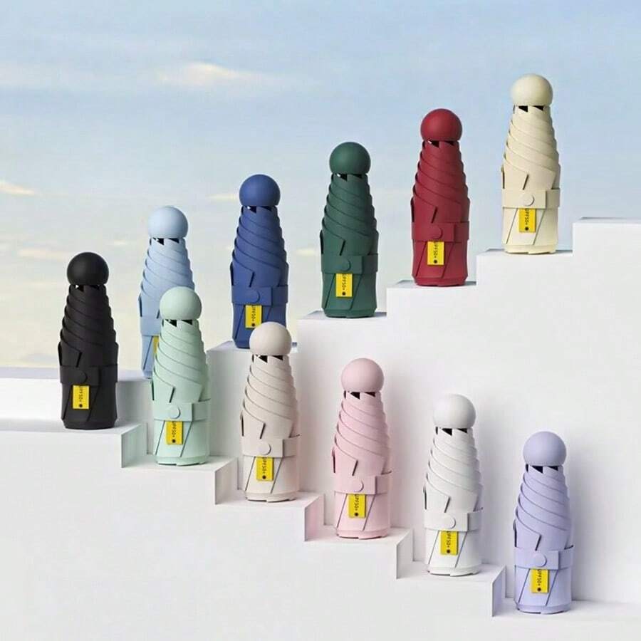 Solid Color Capsule Compact Portable Travel Umbrella, Suitable For Outdoor Trips, Essential For Sunny And Rainy Days - Solid Color Capsule - View 1