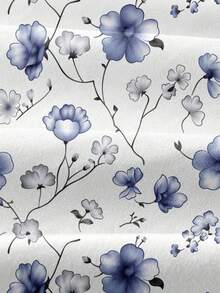1pc Light Purple Floral Paisley Pattern Fitted Sheet, Mattress Protector, Mattress Cover, Fitted Sheet, Soft And Breathable, --Twin, Full, Queen, King, Deep Pocket Design, Up To 11.8 Inches, Breathable And Wrinkle-Resistant - Blue - View 6