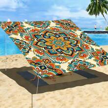 1PC Outdoor Canopy Awning, Protection Sun Shade Tarp, Foldable Durable Breathable Shelter Tarp, For Beach Garden Patio Camping Backyard, Beach Tarp Sun Shades Outdoor Camping Equipment - Bohemia D - View 1