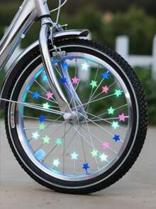 25Pcs/35Pcs Bicycle Spoke Decoration Set Colored Star/Butterfly/Fish/Long Bead/Round Bead Wheel Decor Spoke Beads,Fun Bicycle Decoration Additions,Compatible With Mountain Bike And Cycling Supplies,Holiday Gift For Cycling Enthusias - Multicolor - View 1
