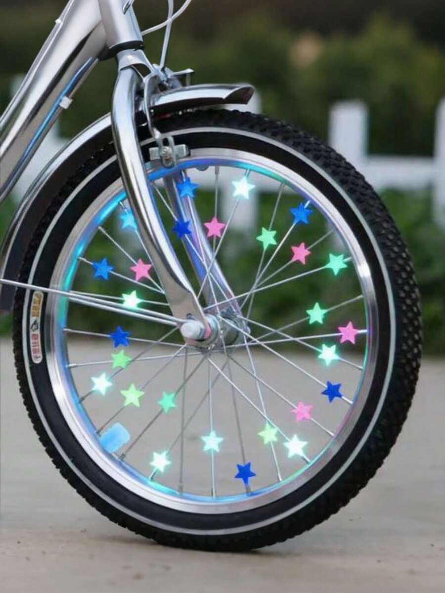 25Pcs/35Pcs Bicycle Spoke Decoration Set Colored Star/Butterfly/Fish/Long Bead/Round Bead Wheel Decor Spoke Beads,Fun Bicycle Decoration Additions,Compatible With Mountain Bike And Cycling Supplies,Holiday Gift For Cycling Enthusias - Multicolor - View 1