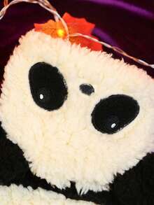 1pc Pet Clothes Dog Cat Apparel Autumn/Winter Cute Panda Baby Plush Jacket - Black and White - View 4