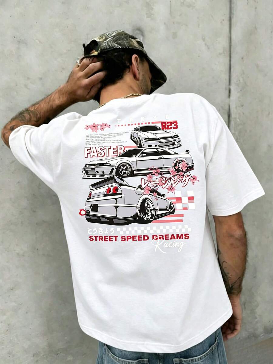 1pc Men's Fashionable Printed Loose Fit Short Sleeve T-Shirt | Exquisite Design | Summer Essential | Easy To Match, Showcasing Your Style - style1 - 查看 1