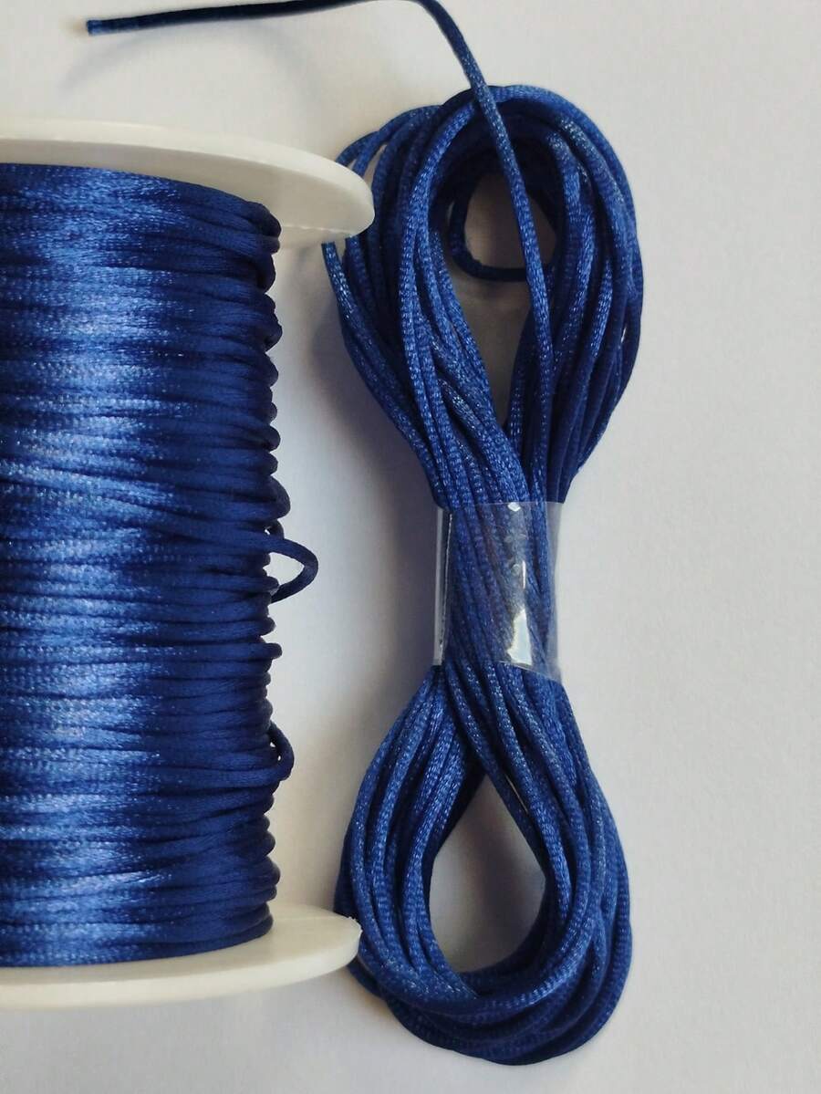 Silk Thread Satin Cord 2mm - 5 Meters Various Colors - 寶藍色 - 查看 1