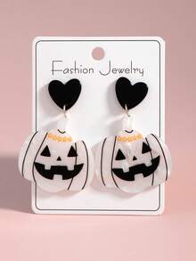 1 Pair Halloween Dangling Earrings, Fun, Cute And Playful Design Halloween Party Earrings - Multicolor - View 5