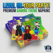 Roblox 20/40入卡通餐巾紙，生日派對裝飾紙巾，雙層卡通設計，適用派對、露營、野餐、花園烤肉、生日派對宴會用品 - 查看 2