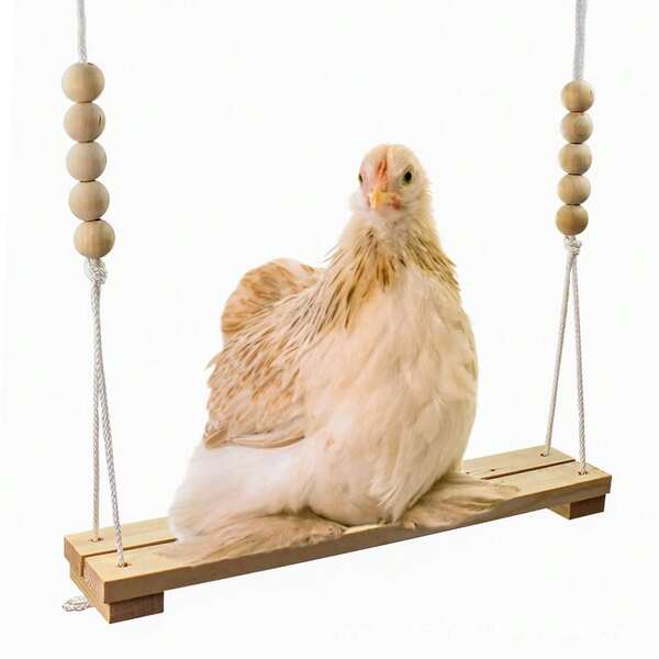 Chicken Swing Toy, Wooden Perch Stand, Large Durable Perch Ladder Poultry Rooster Hen Pet Parrot Entertainment Toy, Chicken Swing Toy!!! Natural Wooden Accessories Large Durable Perch Ladder For Poultry Run Rooster Chicken Hen Pet P