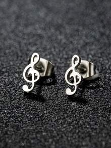 1pair Fashionable High Treble Clef Shaped Earrings For Women - GED191 - View 2