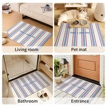 1pc Solid Color Absorbent Entrance Doormat, Cuttable Non-Slip Wear-Resistant PVC Welcome Mat For Hallway, Porch & Indoor Outdoor Use - Navy Blue - View 6