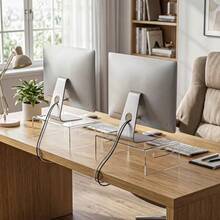 Monitor Stand Riser, Suitable For Computer, Laptop, Printer, Acrylic Monitor Stand, Premium Transparent Laptop Stand For Home And Office, Acrylic Monitor Stand Desktop Organizer Riser - Multicolor - View 1