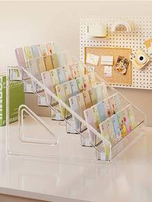1pc Acrylic Tiered Display Stand, Multi-Layer Trapezoid Display Rack, Suitable For Home Storage And Display, Perfect For Displaying Jewelry, Cosmetics, Phone Cases And Anime Merchandise, Portable Multi-Scenario Storage Display Rack - Clear - View 7