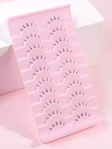 MAANGE 10 Pairs Transparent Thin Natural Lower Eyelashes, Japanese Anime Style Exaggerated Pointed DIY Cosplay Lower Eyelashes, Reusable For Women And Girls, Comfortable Wear, Lower Eyelashes, Strip Lashes - Black - View 5