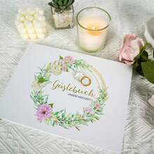 Luxury Guest Book For Wedding, Hardcover Sign-In Memory Book, Perfect Keepsake For Bridal Shower, Birthday, Party Decoration - Gäste BUCH (German Guestbook) - View 3